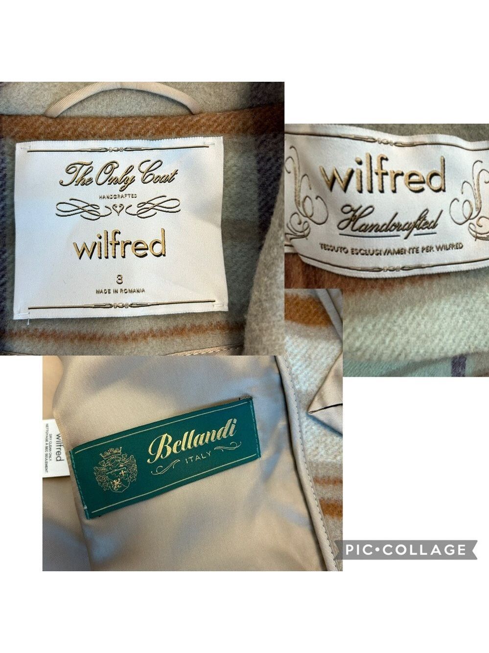 Aritzia Wilfred The Only Coat in sage green brown plaid cashmere wool Sz 8 - Picture 15 of 16